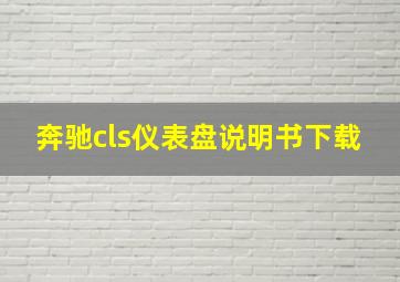 奔驰cls仪表盘说明书下载