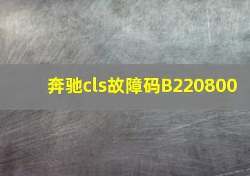 奔驰cls故障码B220800