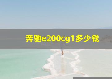 奔驰e200cg1多少钱