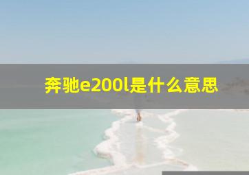 奔驰e200l是什么意思