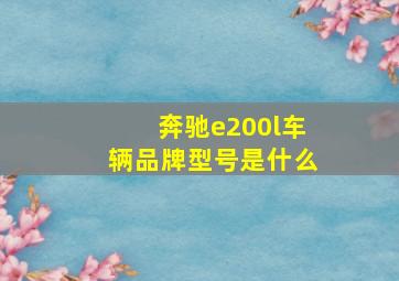 奔驰e200l车辆品牌型号是什么