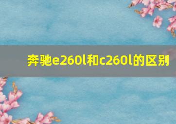 奔驰e260l和c260l的区别