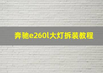 奔驰e260l大灯拆装教程