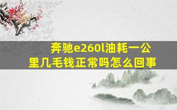 奔驰e260l油耗一公里几毛钱正常吗怎么回事