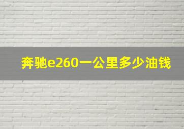 奔驰e260一公里多少油钱