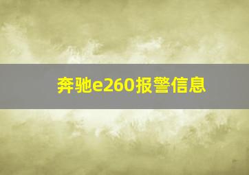 奔驰e260报警信息