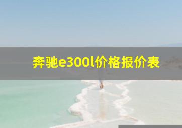 奔驰e300l价格报价表