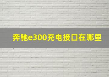 奔驰e300充电接口在哪里