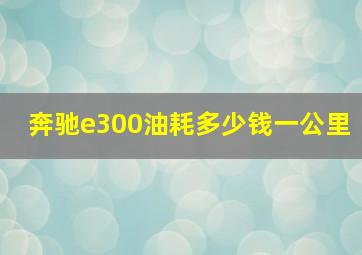 奔驰e300油耗多少钱一公里