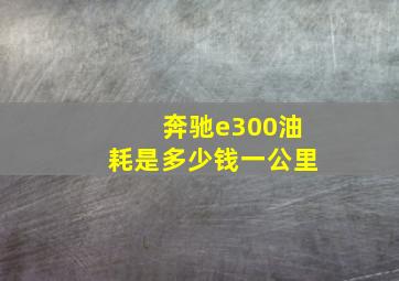 奔驰e300油耗是多少钱一公里