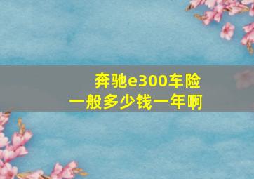 奔驰e300车险一般多少钱一年啊