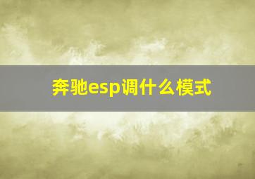 奔驰esp调什么模式