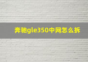 奔驰gle350中网怎么拆