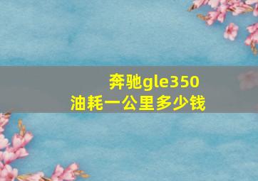 奔驰gle350油耗一公里多少钱