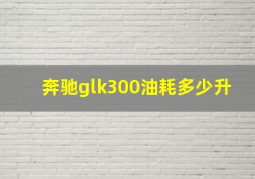 奔驰glk300油耗多少升