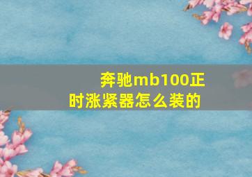 奔驰mb100正时涨紧器怎么装的