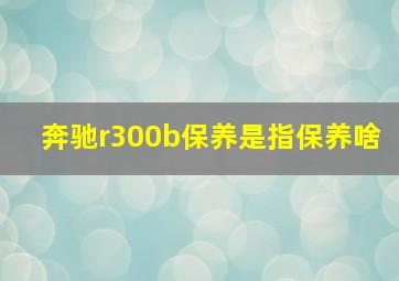 奔驰r300b保养是指保养啥