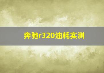 奔驰r320油耗实测