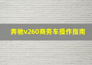 奔驰v260商务车操作指南