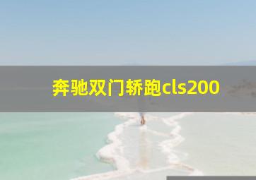 奔驰双门轿跑cls200