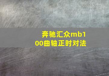 奔驰汇众mb100曲轴正时对法