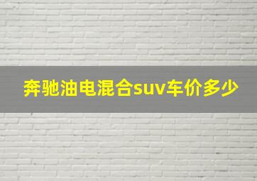 奔驰油电混合suv车价多少