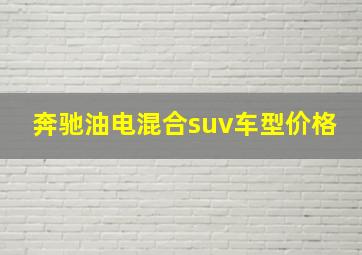 奔驰油电混合suv车型价格