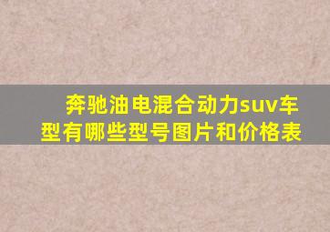 奔驰油电混合动力suv车型有哪些型号图片和价格表