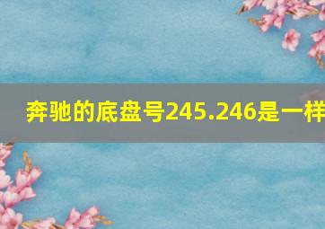 奔驰的底盘号245.246是一样