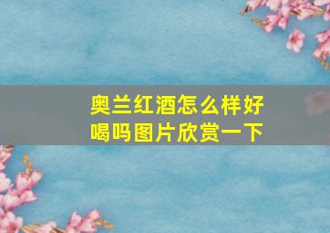 奥兰红酒怎么样好喝吗图片欣赏一下