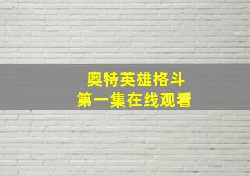 奥特英雄格斗第一集在线观看