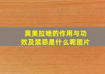 奥美拉唑的作用与功效及禁忌是什么呢图片