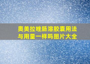 奥美拉唑肠溶胶囊用法与用量一样吗图片大全