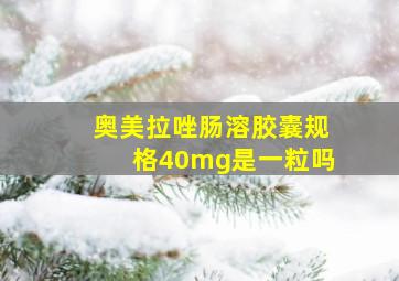 奥美拉唑肠溶胶囊规格40mg是一粒吗