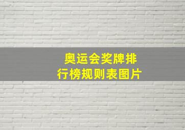 奥运会奖牌排行榜规则表图片