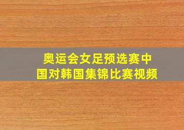 奥运会女足预选赛中国对韩国集锦比赛视频