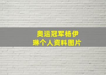 奥运冠军杨伊琳个人资料图片