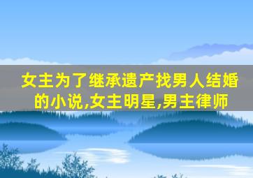 女主为了继承遗产找男人结婚的小说,女主明星,男主律师