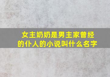 女主奶奶是男主家曾经的仆人的小说叫什么名字