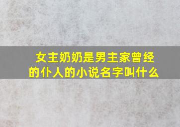 女主奶奶是男主家曾经的仆人的小说名字叫什么