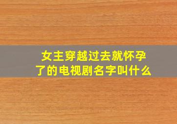 女主穿越过去就怀孕了的电视剧名字叫什么