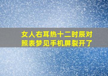 女人右耳热十二时辰对照表梦见手机屏裂开了