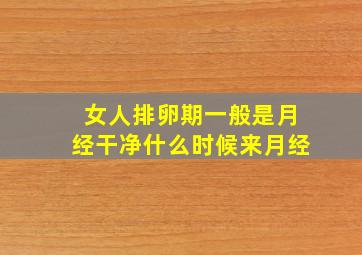 女人排卵期一般是月经干净什么时候来月经