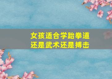 女孩适合学跆拳道还是武术还是搏击