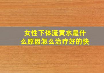 女性下体流黄水是什么原因怎么治疗好的快