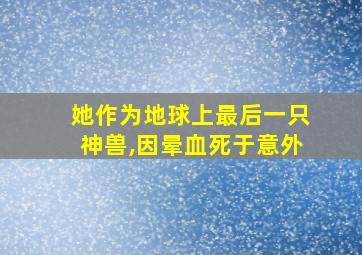 她作为地球上最后一只神兽,因晕血死于意外