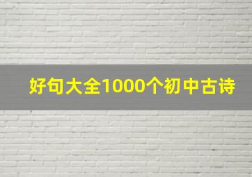 好句大全1000个初中古诗