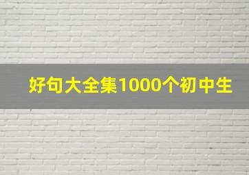 好句大全集1000个初中生