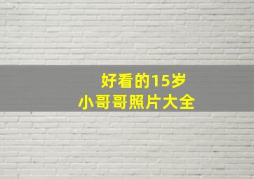 好看的15岁小哥哥照片大全