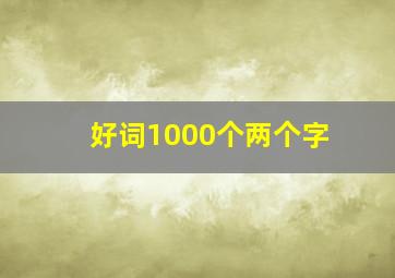 好词1000个两个字